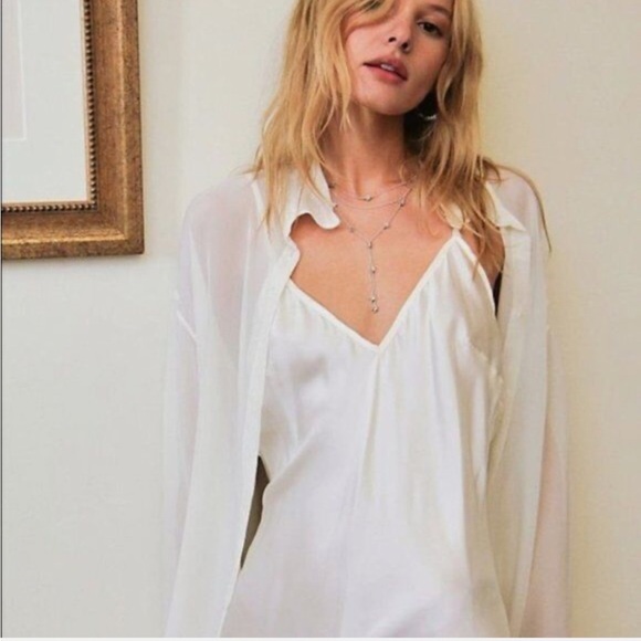 Free People Renata Slip Dress Set in Meridian Moon - Picture 3 of 12